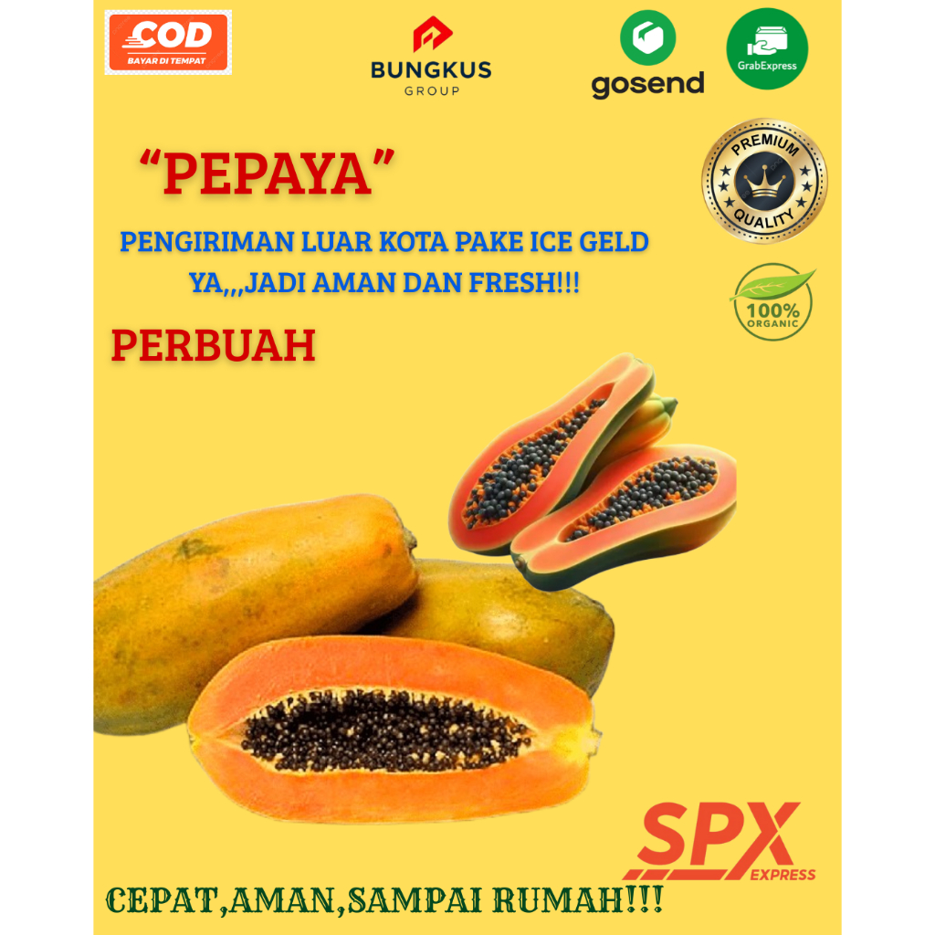 

Buah Pepaya Madu Kalikih Batiak Sampelo per Buah Jus Sehat Fresh Bungkus Group Shop Padang