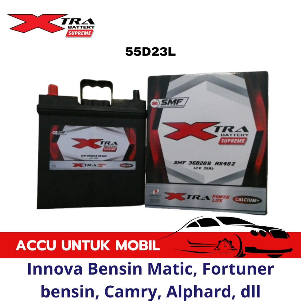 Aki Mobil XTRA SPRM 55D23L Aki KERING Mobil Innova Bensin Matic, Fortuner bensin, Camry, Alphar