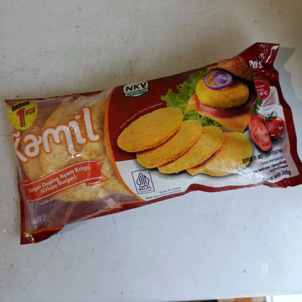 

Kamil crispy burger daging ayam krispi 300gr