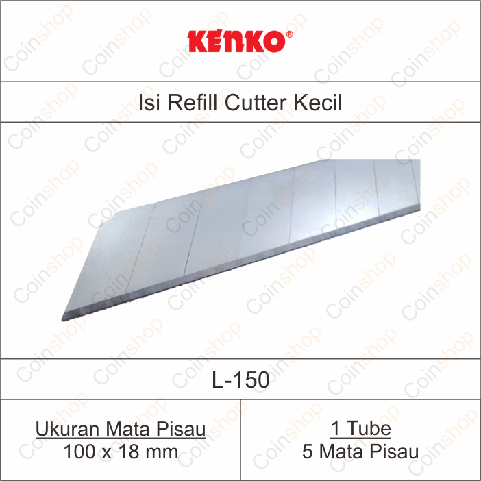 

1 Box Tube Kenko L150 L-150 Isi Cutter Besar Refill Blade Isi 12 Tube