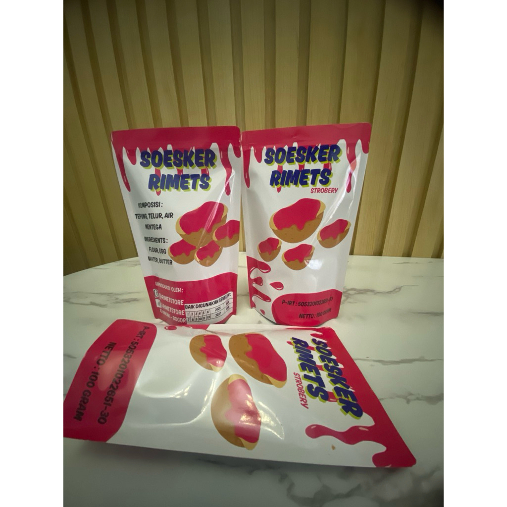 

Soesker Rimets 100 gram rasa stroberi