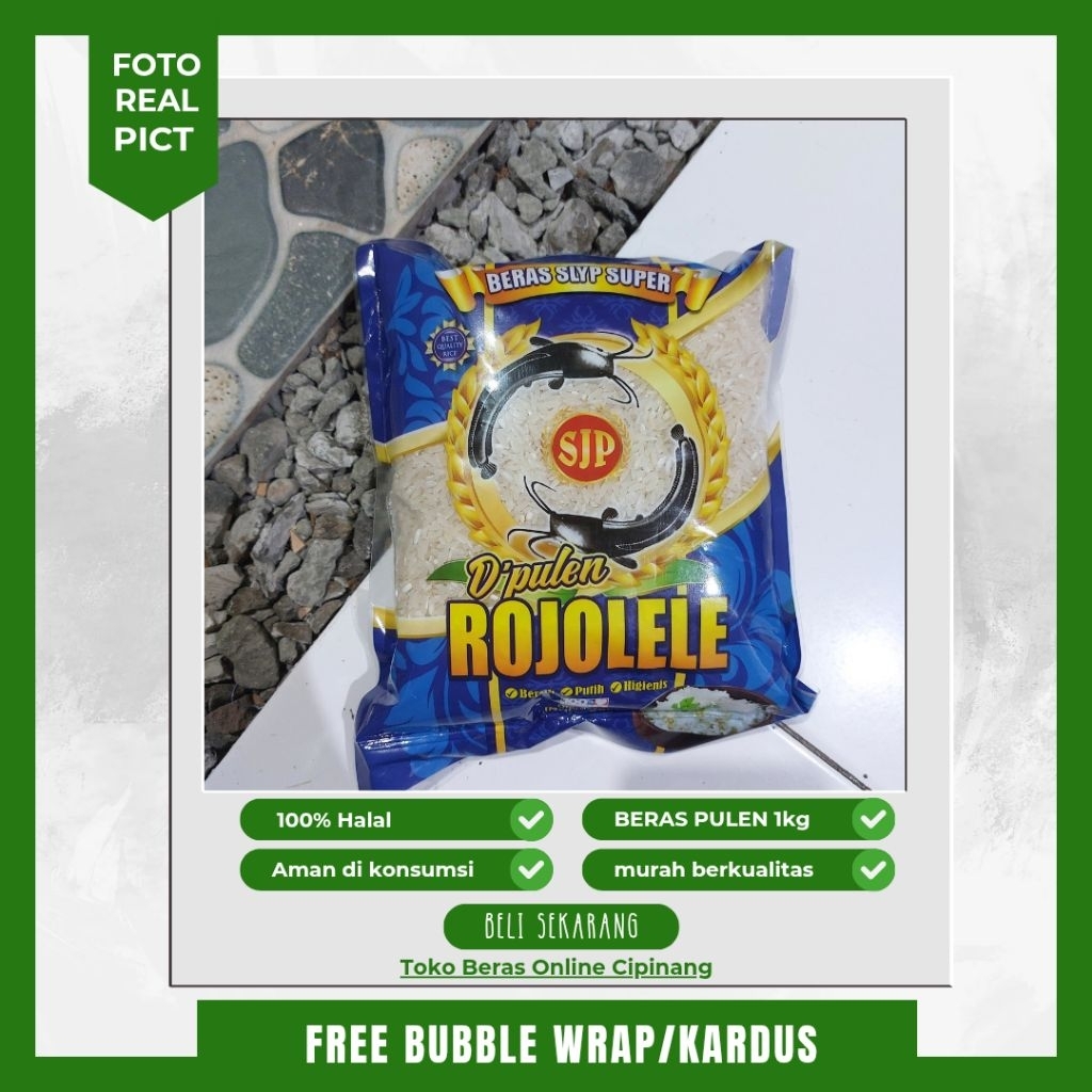 

beras pulen 1 kg kemasan rojolele