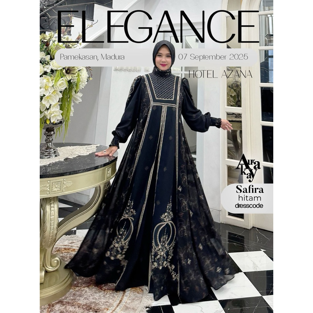 Gamis Syar’i set Safira Elegance Fashion 2025 by Aurakay Syar’i
