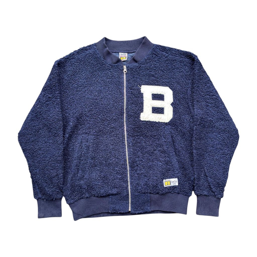 Russel Athletic Worn By American Top Teams x BLUE BLUE JAPAN Indigo Fleece Varsity Jacket