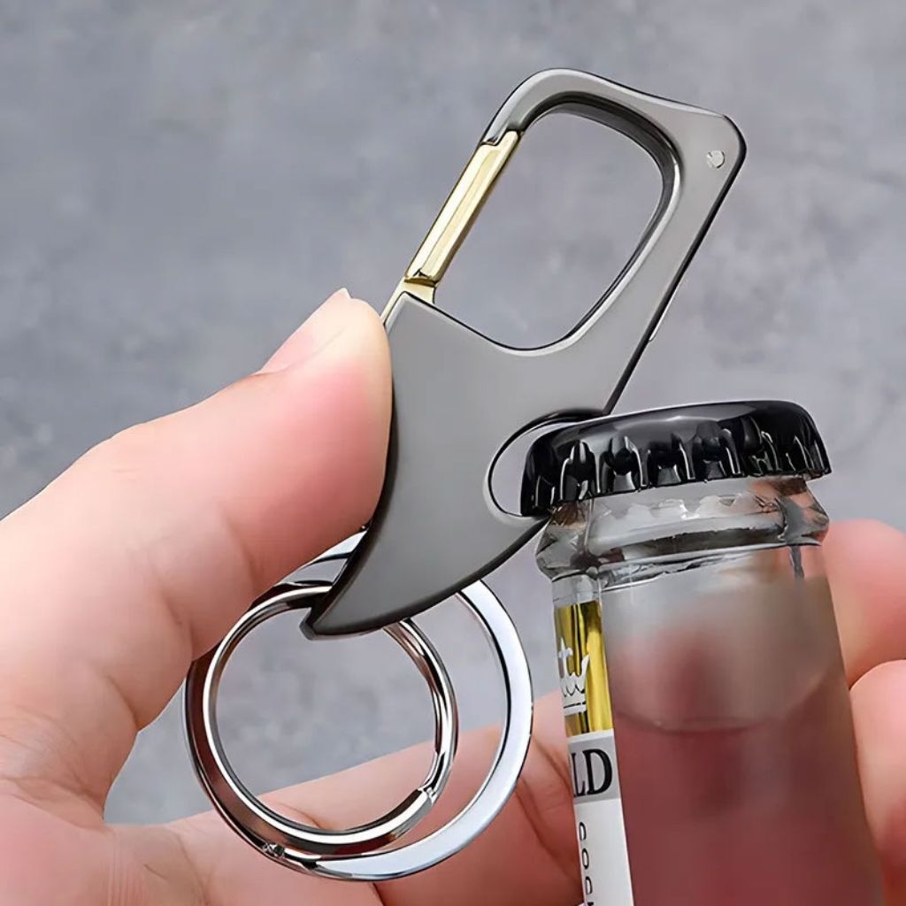 Gantungan Kunci Carabiner Pisau Mini Elegant Plus Pembuka Tutup Botol