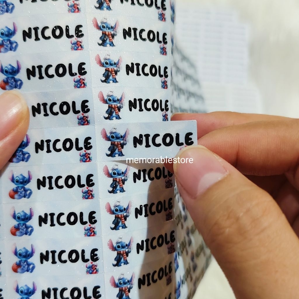 

[Isi 140pcs] Stiker Label Nama Anti Air Waterproof Motif Mobile Legends Stitch Freefire Roblox Kura Kura Ninja