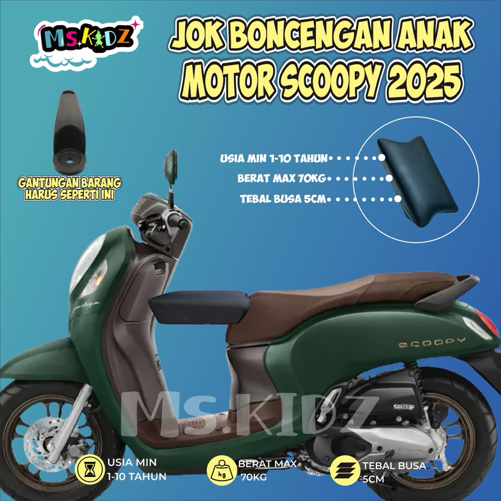 Jok Boncengan Anak Motor SCOOPY 2025 Kursi Dudukan Anak Motor Matic
