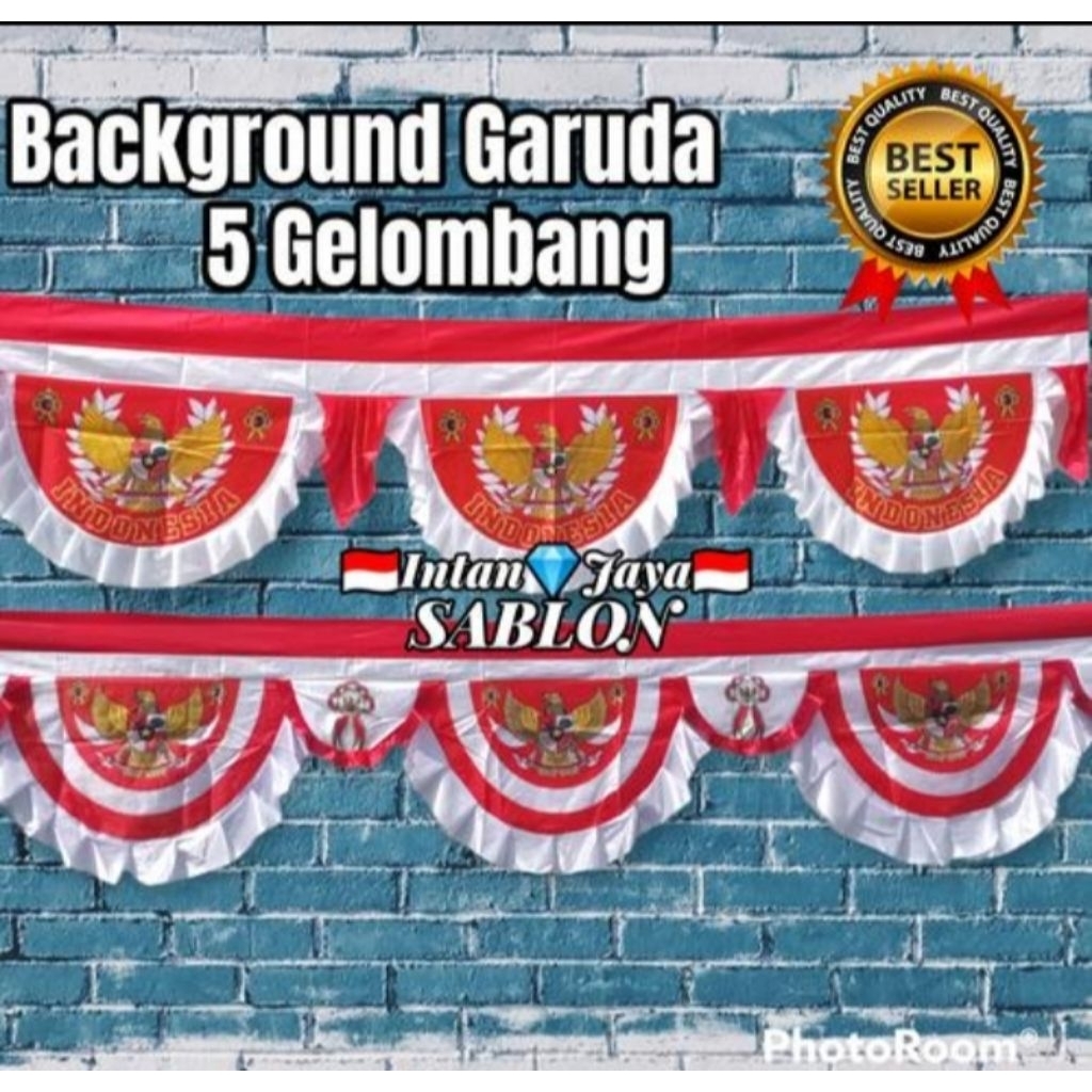 Umbul Umbul Background Bendera Merah Putih 4 & 5 Meter Spanduk Kain