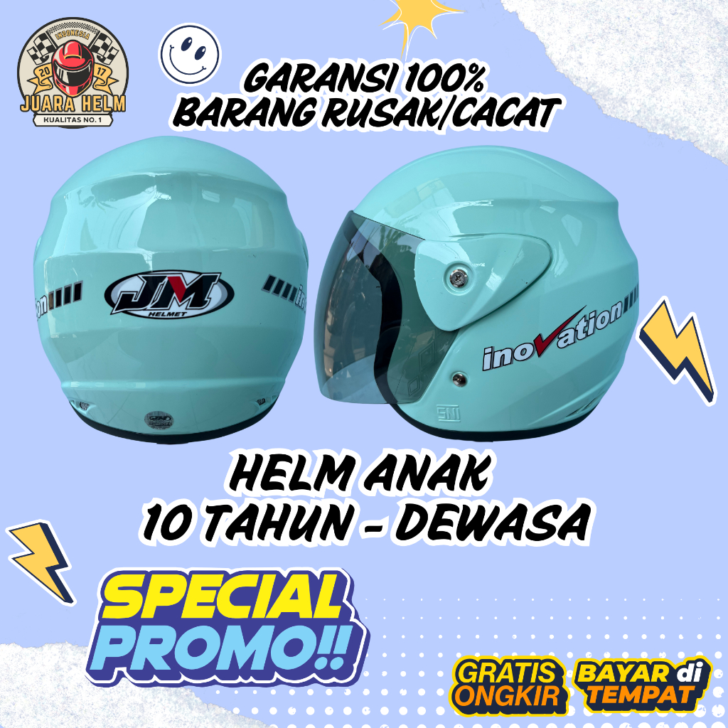 Helm Anak Original SD SMP SMA Dewasa Laki Laki Perempuan Cowok Cewek Usia 10 11 12 13 14 15 Tahun