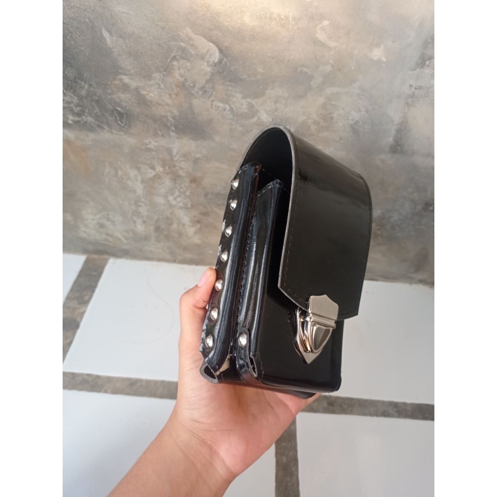 Dompet hp sarung hp pinggang polisi security satpam hitam polos