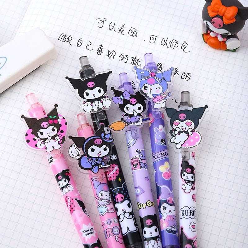 

Pulpen Gel Cetek Akrilik Pena 0.5MM Motif Sanrio Kuromi 1 Pcs/pen gel lucu motif karakter sanrio