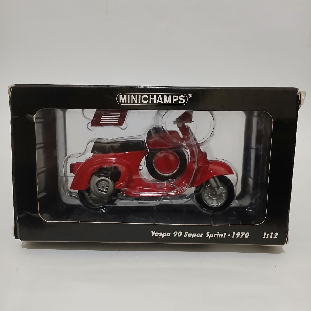 Diecast Minichamps 1/12 Piaggio Vespa 90 Super Sprint 1970 Merah Red Antik Langka (Minichamps Klasik
