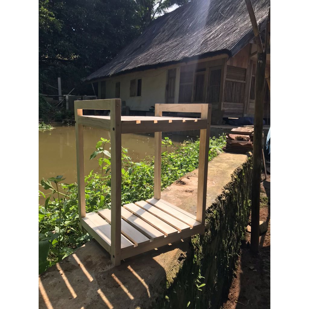 rak dispenser 2 susun multifungsi meja galon