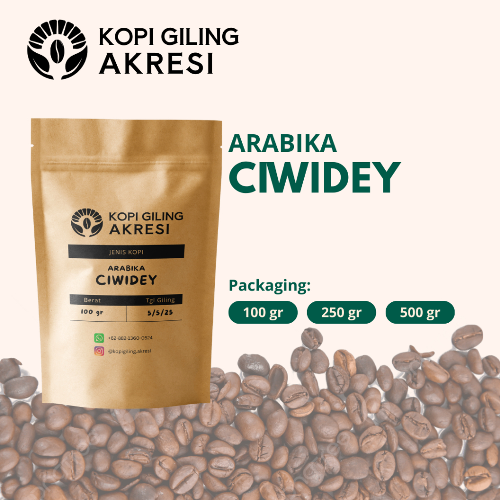 

Arabika Ciwidey - Biji Kopi Bubuk Giling Murni 100gr/250gr/500gr | Kopi Giling Akresi