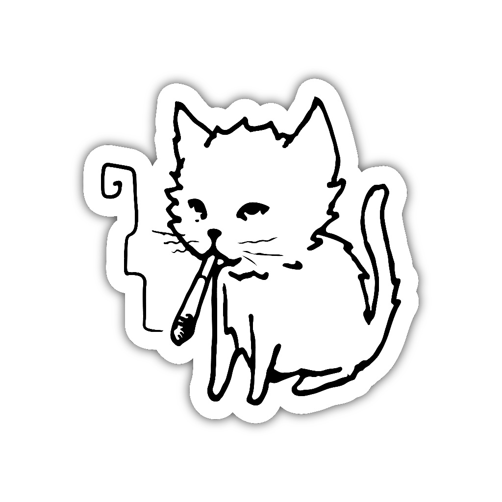 

ZV171 sticker kucing karakter kartun anime aesthetic, stiker vinyl satuan