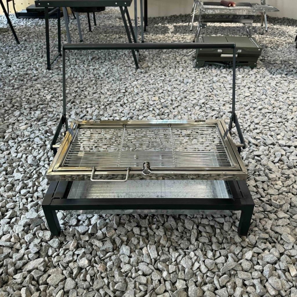 Promo alat pemanggang ayam/ikan Desain berputar lipat panggangan arang komersial kapasitas besar kus