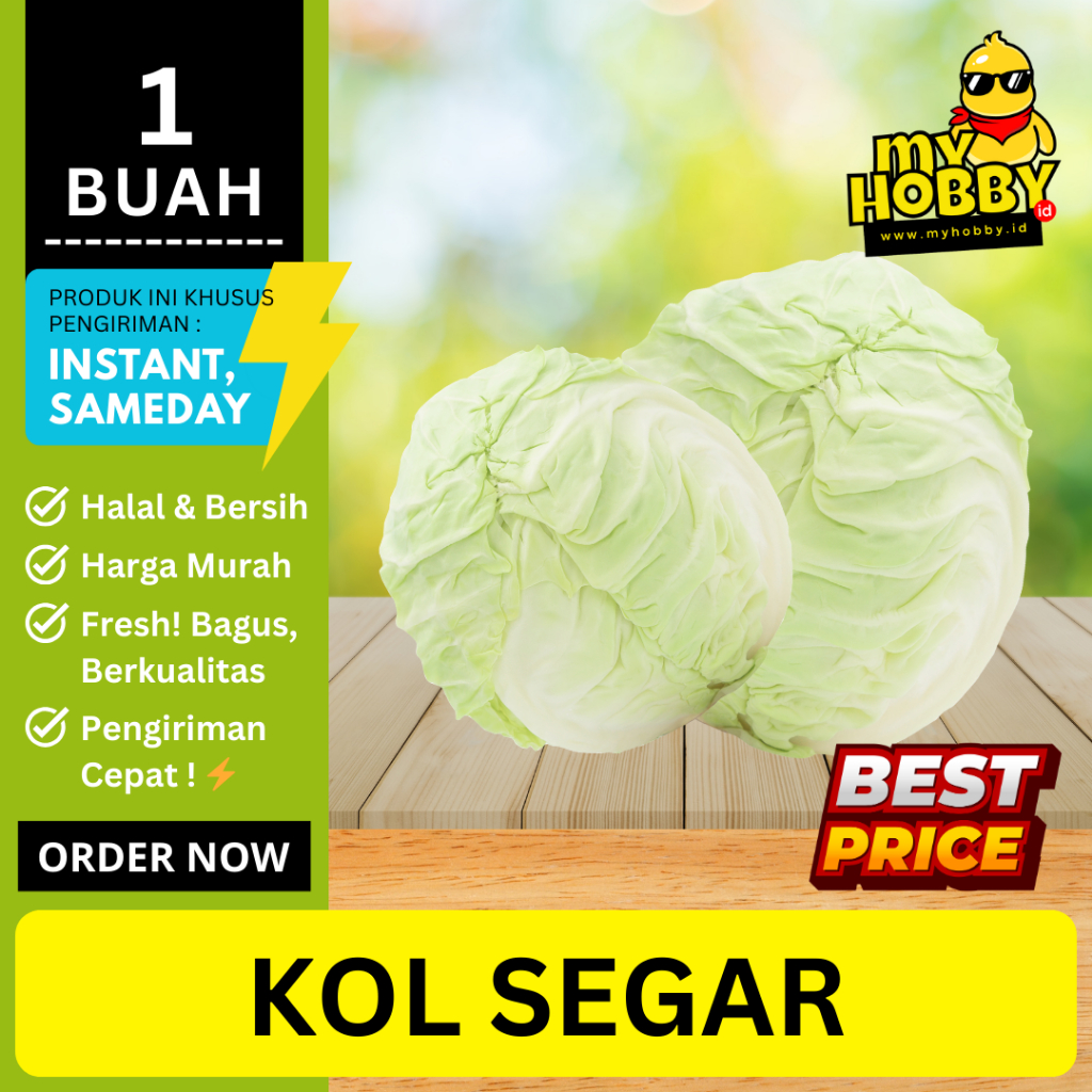 

Kol Per Buah (1 kg s.d. 1,5 kg) Bagus & Segar! Murah Berkualitas! Kubis, Cabbage. MyHobby ID