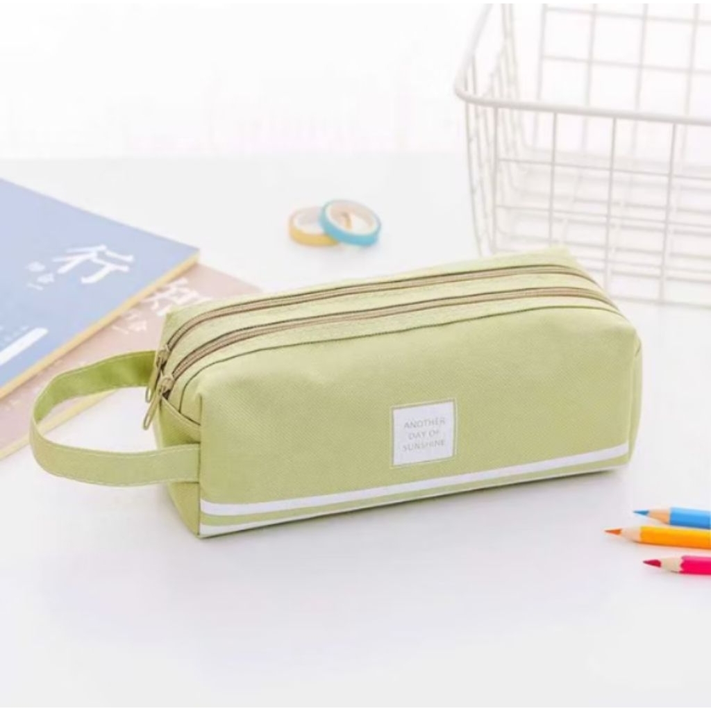 

WK - Store | Kotak Pensil Dan Stationery Dual Zipper Dompet Pensil 2 Pouch Tempat Alat