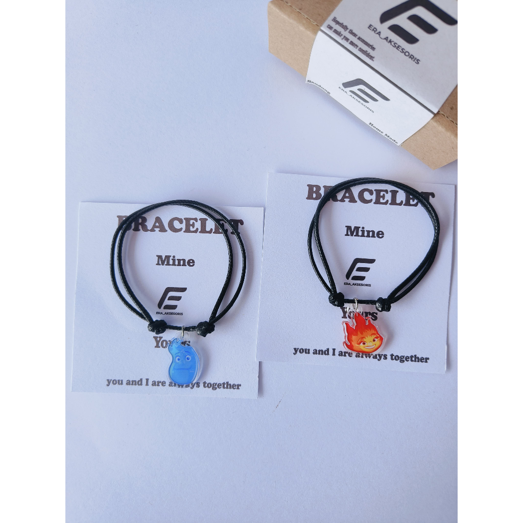( BISA COD ) Gelang Couple Elemental Air & Api Tali Korea