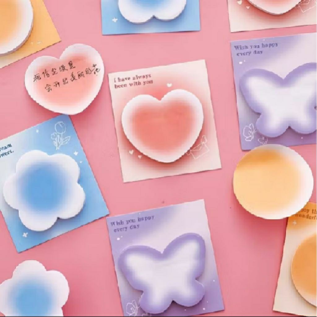 

[New] 30 Lembar STICKY NOTE GRADIENT CUTE Aesthetic Colorful Flower - Memo pad