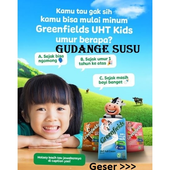 

Greenfields Susu UHT 105ml x 40 | Mix Rasa – Full Cream, Coklat, Strawberry