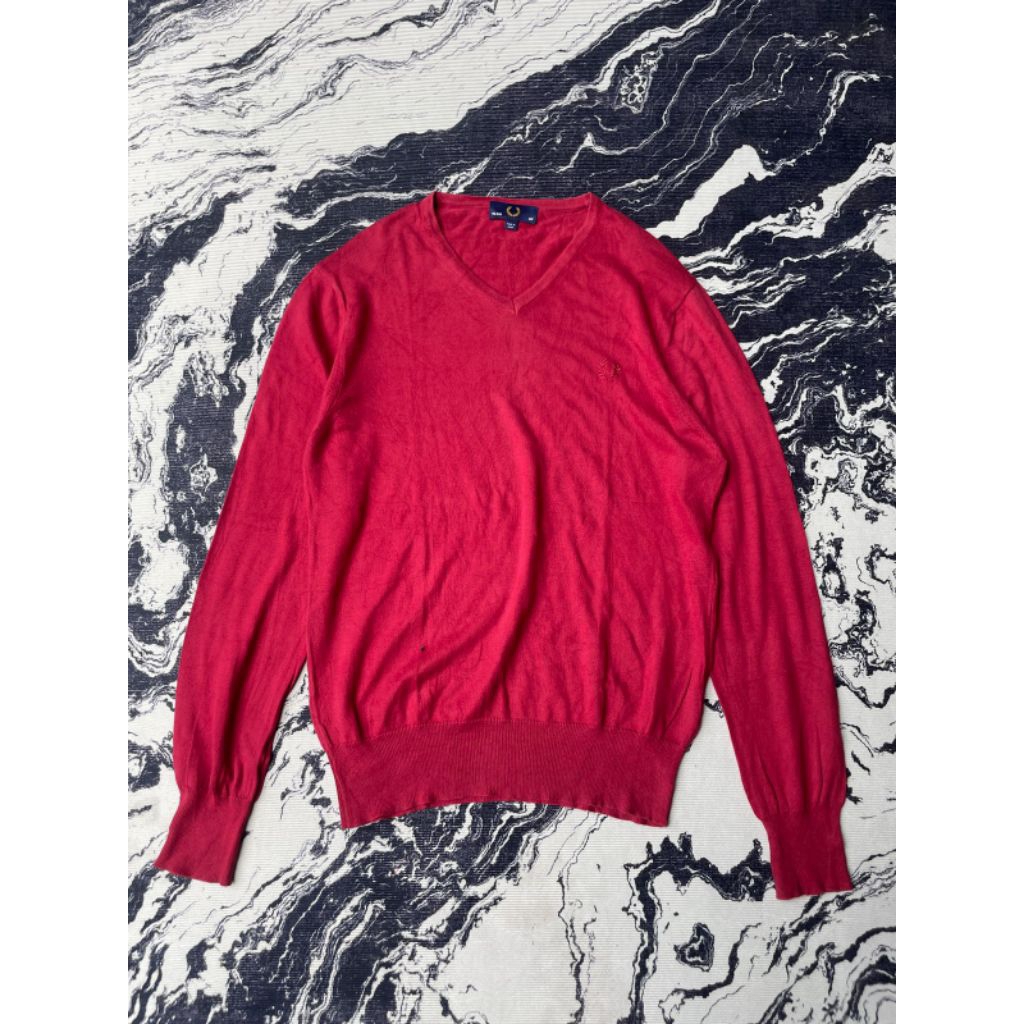 Fred Perry V-neck Knitwear Red