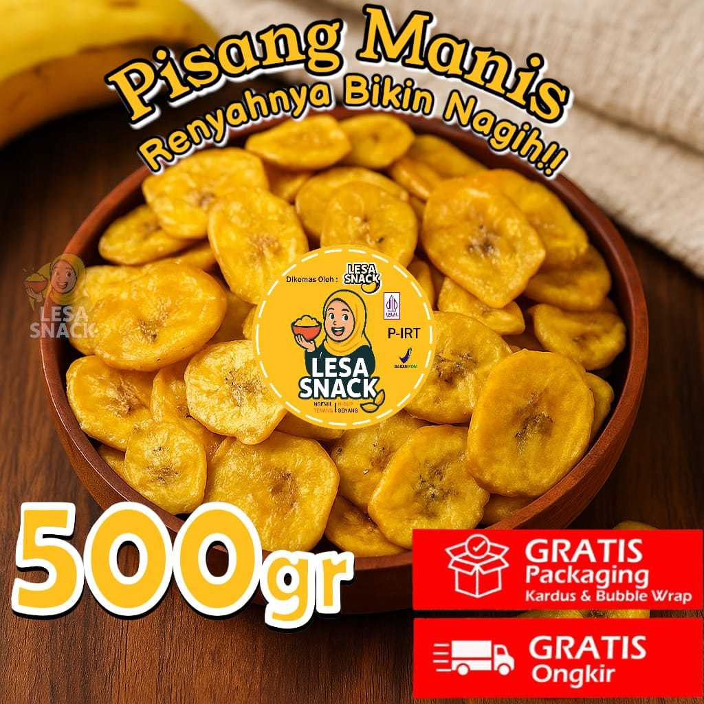 

LESA SNACK - Keripik Pisang Manis Madu Premium GROSIR Snack Kiloan Cemilan Camilan Jajanan Termurah