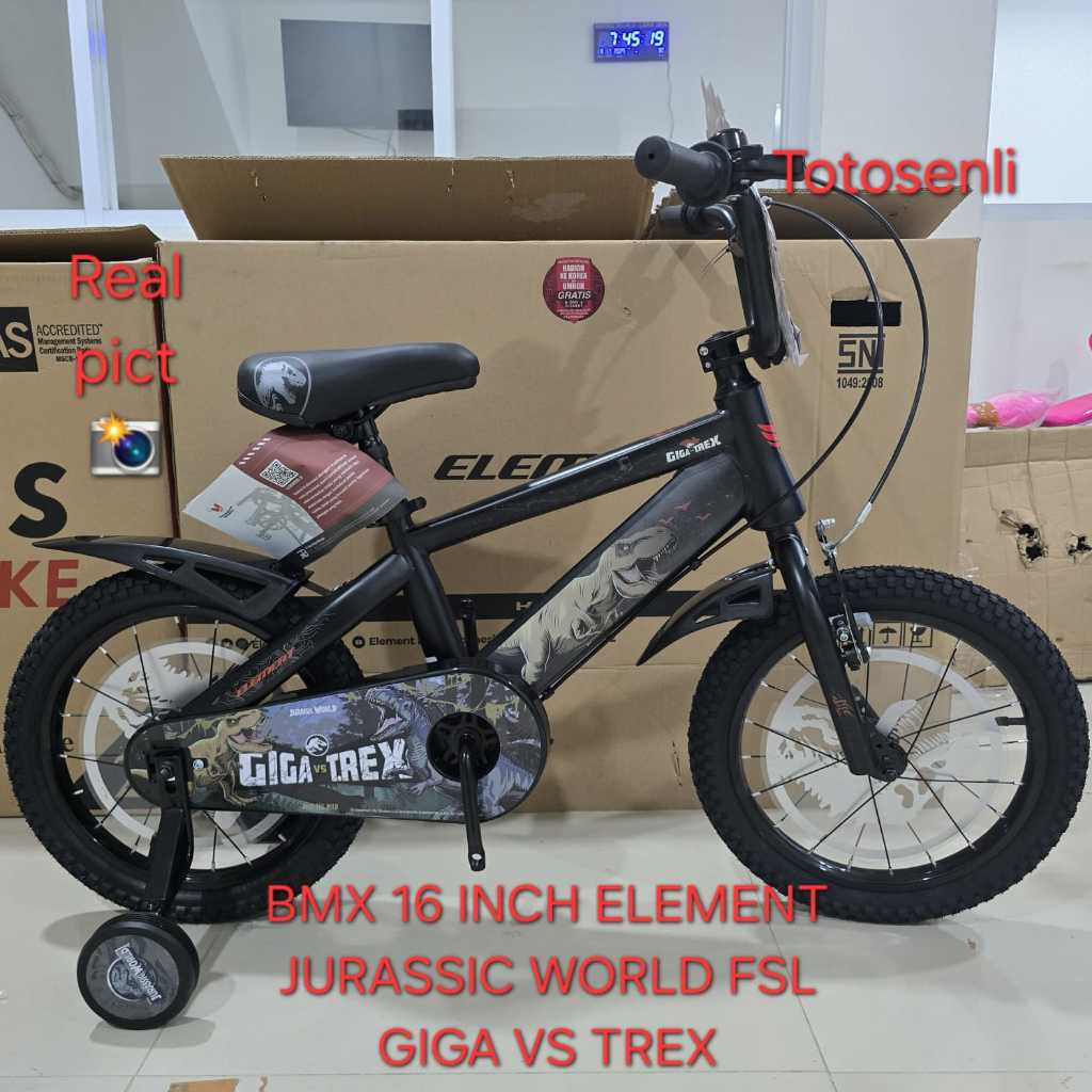 SEPEDA ANAK BMX 16 BY ELEMENT JURASSIC WORLD FSL EK119 GIGA VX TREX SEPEDA ANAK 16 INCH