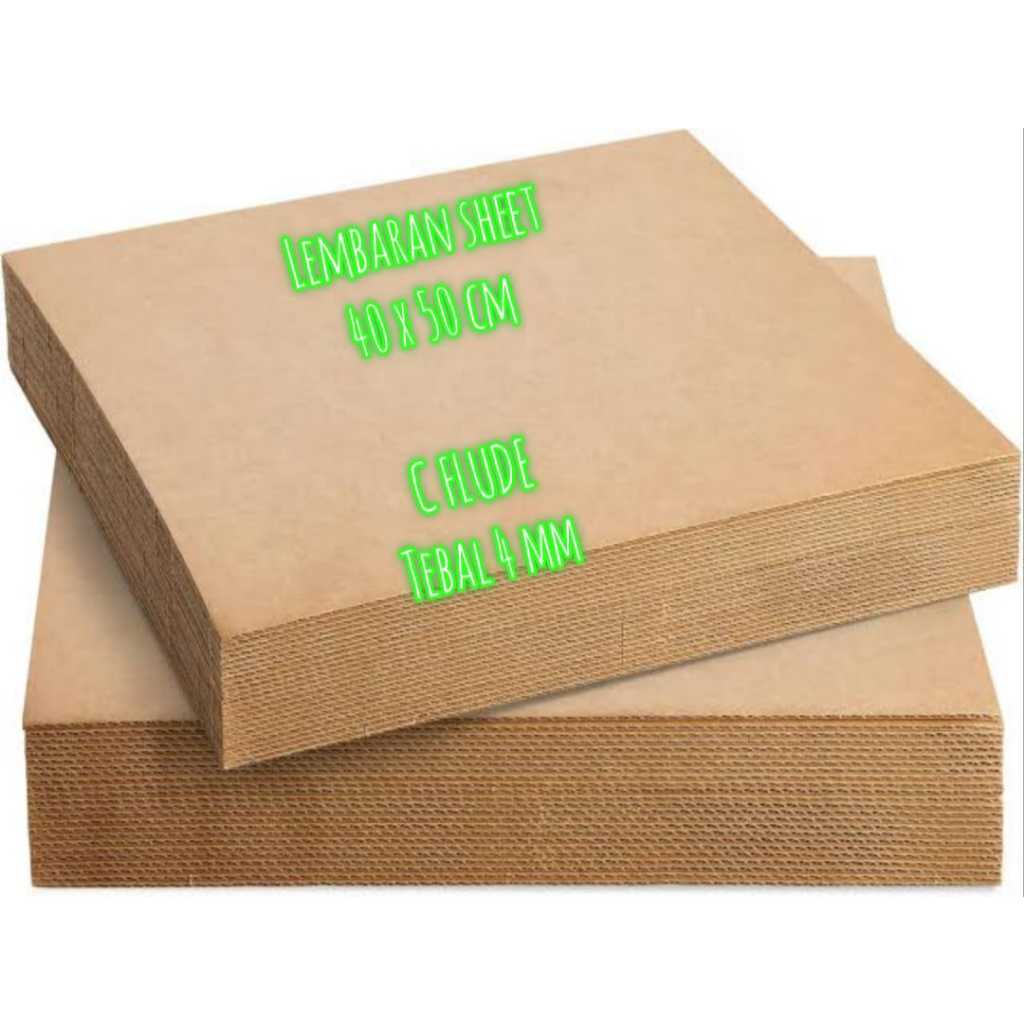 

KARDUS SHEET LEMBARAN 40 X 50 CM POLOS TEBAL 4MM C-FLUDE 50X40 CM / 40X50 CM