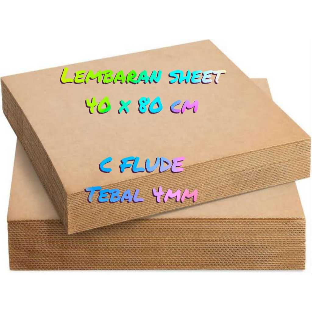 

KARDUS SHEET LEMBARAN 40 X 80 CM POLOS TEBAL 4MM C-FLUDE 80X40 CM / 40X80 CM