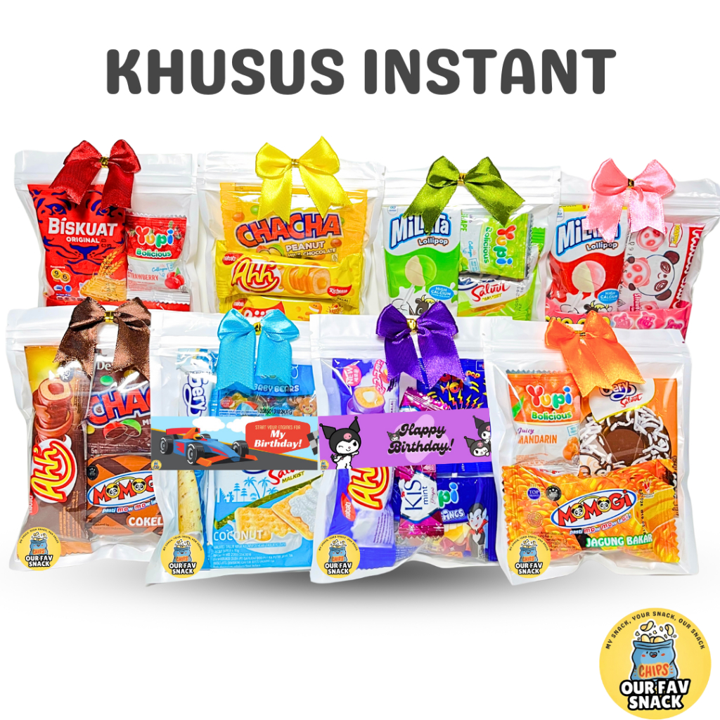 

KHUSUS INSTANT Mini Gift Snack 4 Ribu Paket Snack Freebies Ultah Mini Gift Ultah Wisuda Anniversary