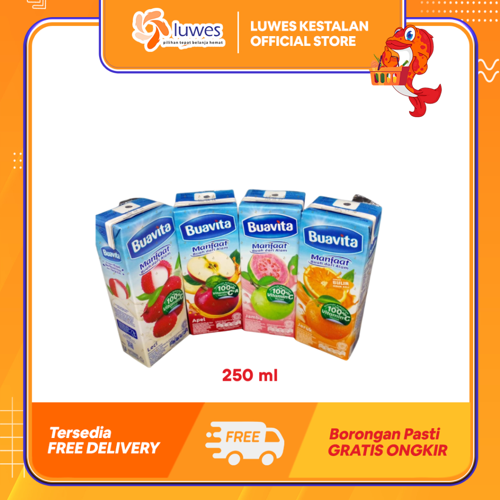 

Buavita Sari Buah 245ml Jeruk / Jambu / Mangga Terbuat Dari Sari Buah Pilihan Kaya Akan Vitamin & Serat