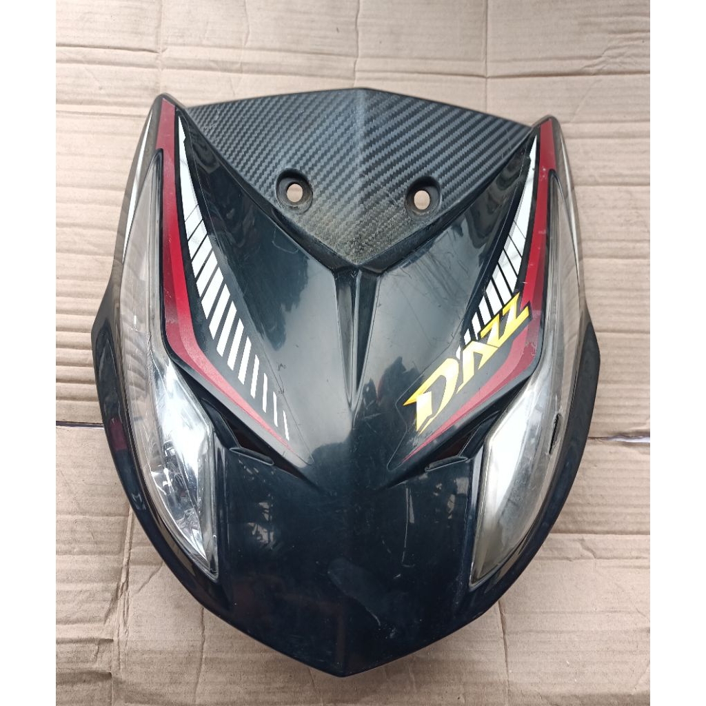 tameng depan motor tvs DAzz 115 seken mika sen pecah satu