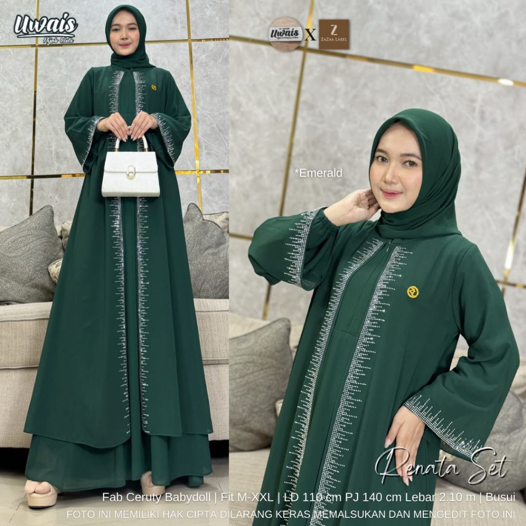 busana muslim gamis renata set by uwais