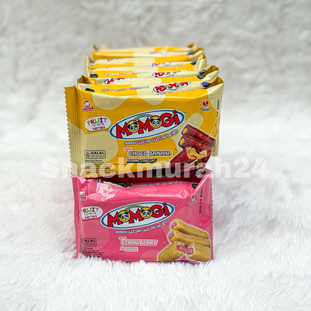 

MOMOGI FRUIT SERIES 20GR Choco Banana Stroberi Melon Avocado [ 1 Pack @ 10 Pcs]