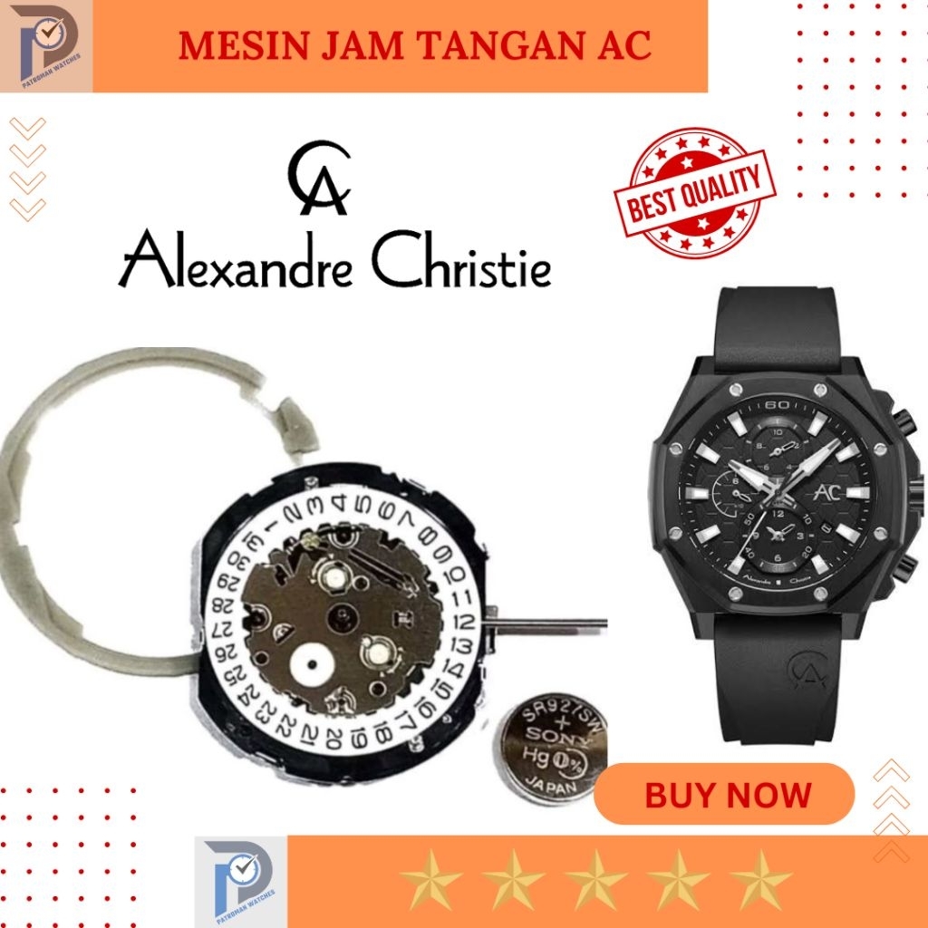 Mesin jam tangan Alexandre Christie AC 9601 AC-9601 AC9601 Movement Ac Watch