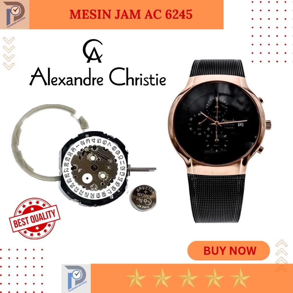 Mesin jam  Alexandre Christie AC 6245 Jam Tangan AC6245 Analog Movement Watch