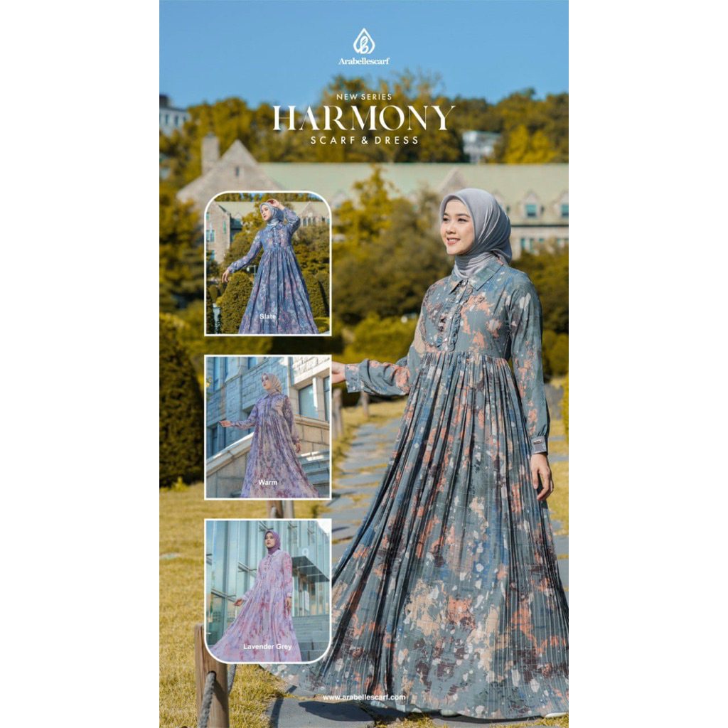 Arabelle scarf HARMONY SERIES DRESS SCARF GAMIS MOTIF PLISKET OOTD FASHION MUSLIM