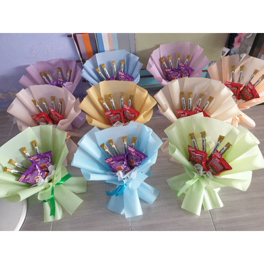 Buket Snack Minimalis/Buket Wisuda/Hadiah ulang tahun/Buket Mini/Buket Murah