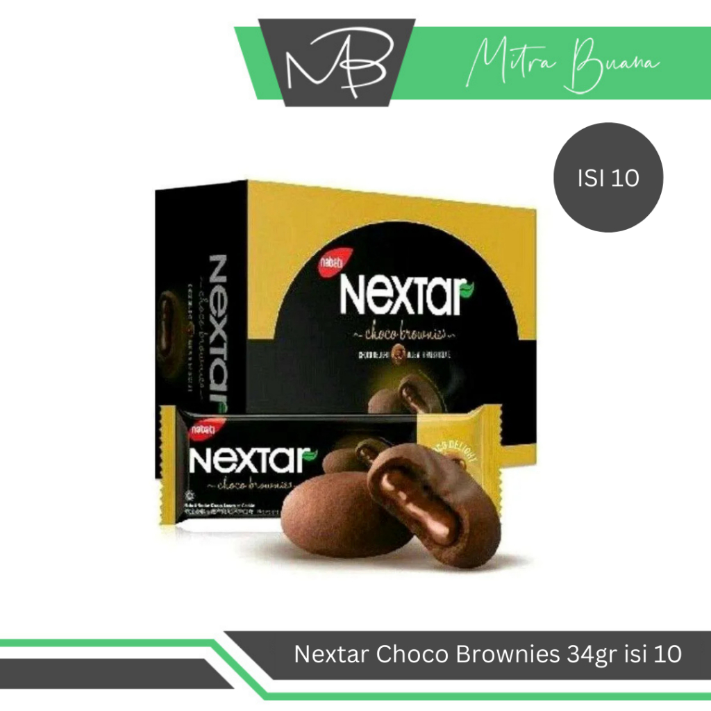 

Nextar Brownies Box Isi 10 pcs x 34gr - Cemilan Nabati Rasa Coklat/Chocolate Enak Murah Original Bergizi