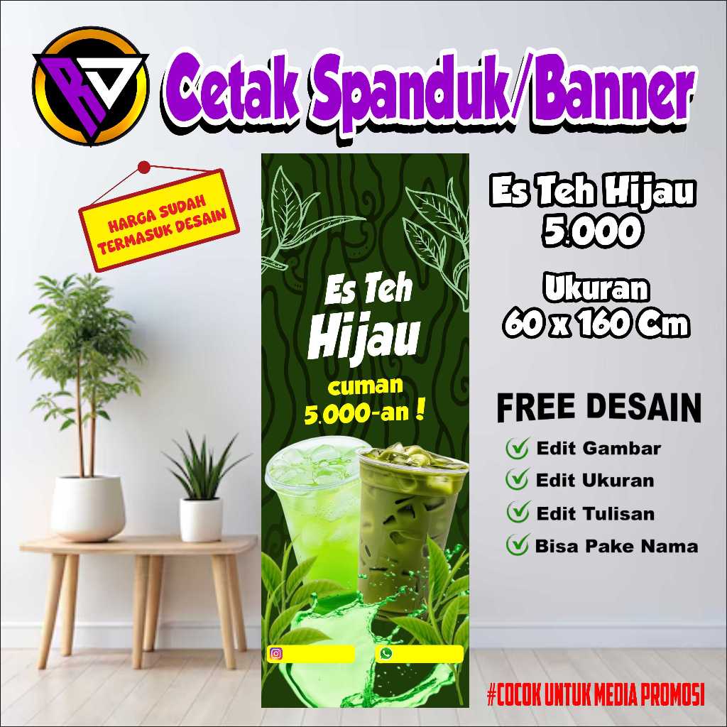 Spanduk Banner Es Teh Jumbo Murah Berkualitas / Banner Es Teh Jumbo