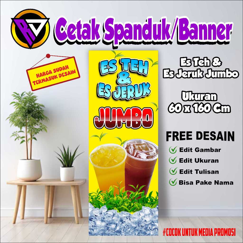 SPANDUK BANNER ES TEH JUMBO & ES JERUK JUMBO