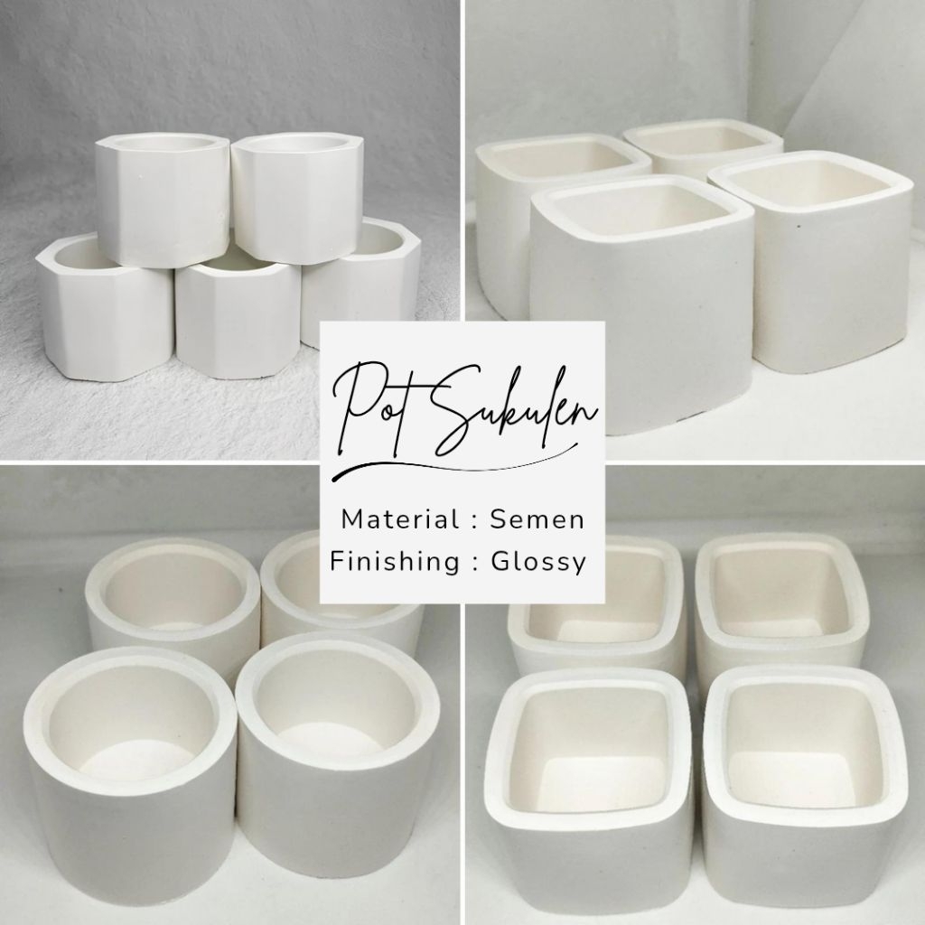 CUBLAKSUWENG pot mini premium pot kaktus pot lilin pot semen pot sukulen pot octagonal pot hexagonal