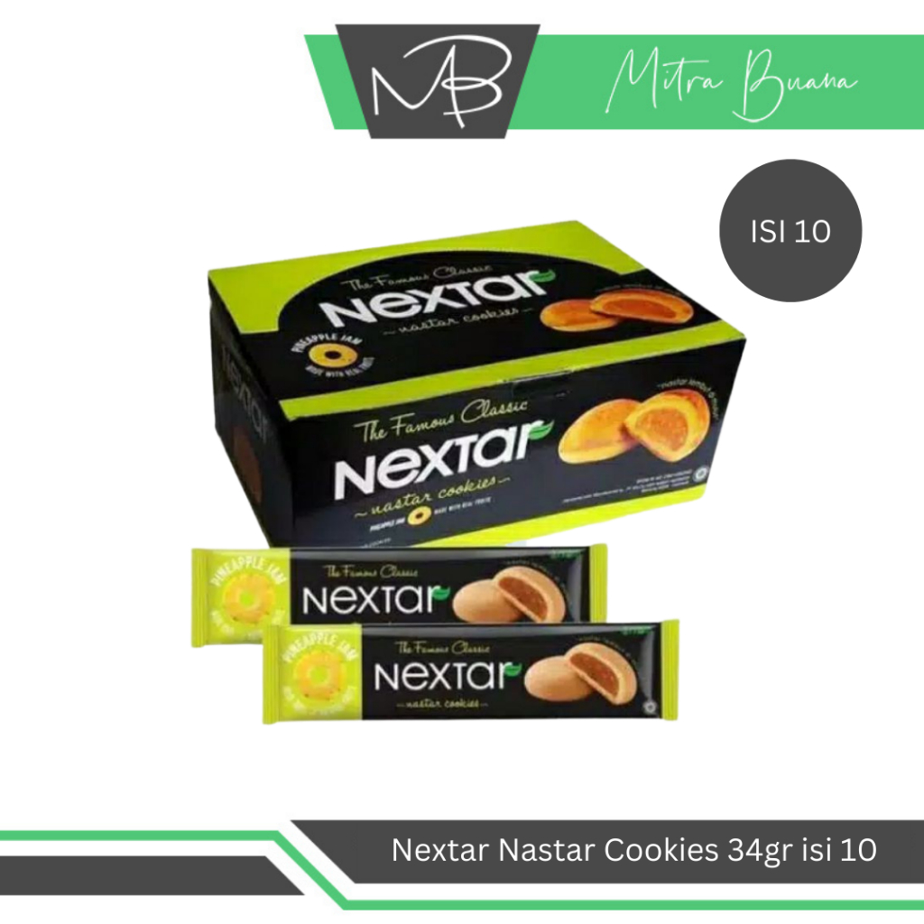 

Nextar Nastar Box Isi 10 pcs x 34gr - Cemilan Nabati Rasa Nanas/Pineapple Enak Murah Original Bergizi