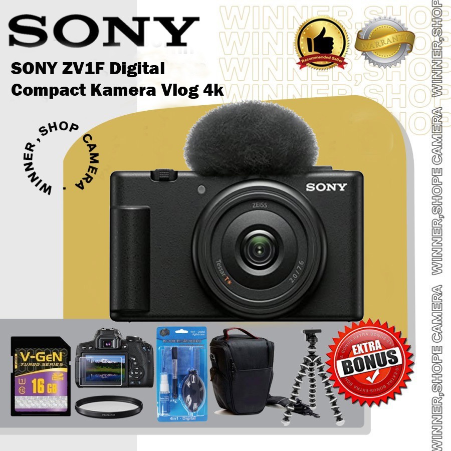 SONY ZV-1F / SONY ZV 1F / SONY ZV1F Digital Compact Kamera Vlog 4k Garansi Resmi