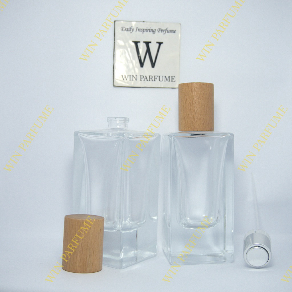 PRIVE COLLECTION Botol Parfume 60ml Serenity Semi Press CONTINUOUS Tutup Kayu Ring Spray Silver