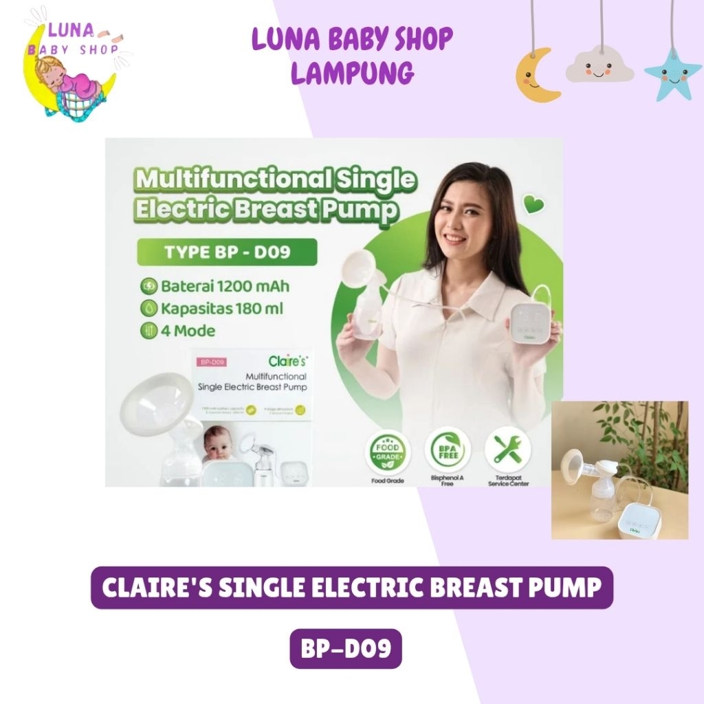 Claire's Pompa Asi Electric BP-D09/Pompa Asi Electric Multifungsi/Pompa Asi Single/Pompa Asi Elektri