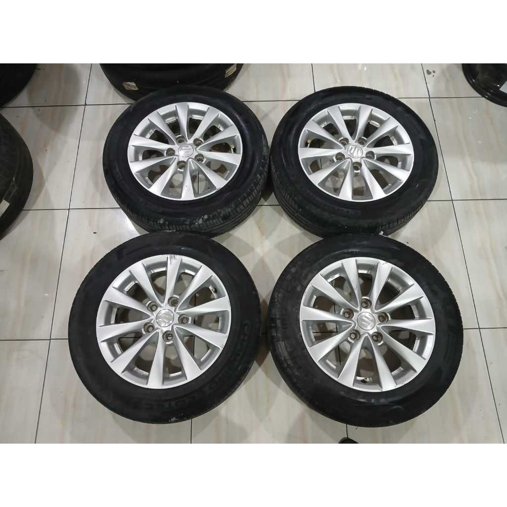 Velg mobil bekas copotan ertiga ring 15 pcd 5x114 + ban kondisi bagus
