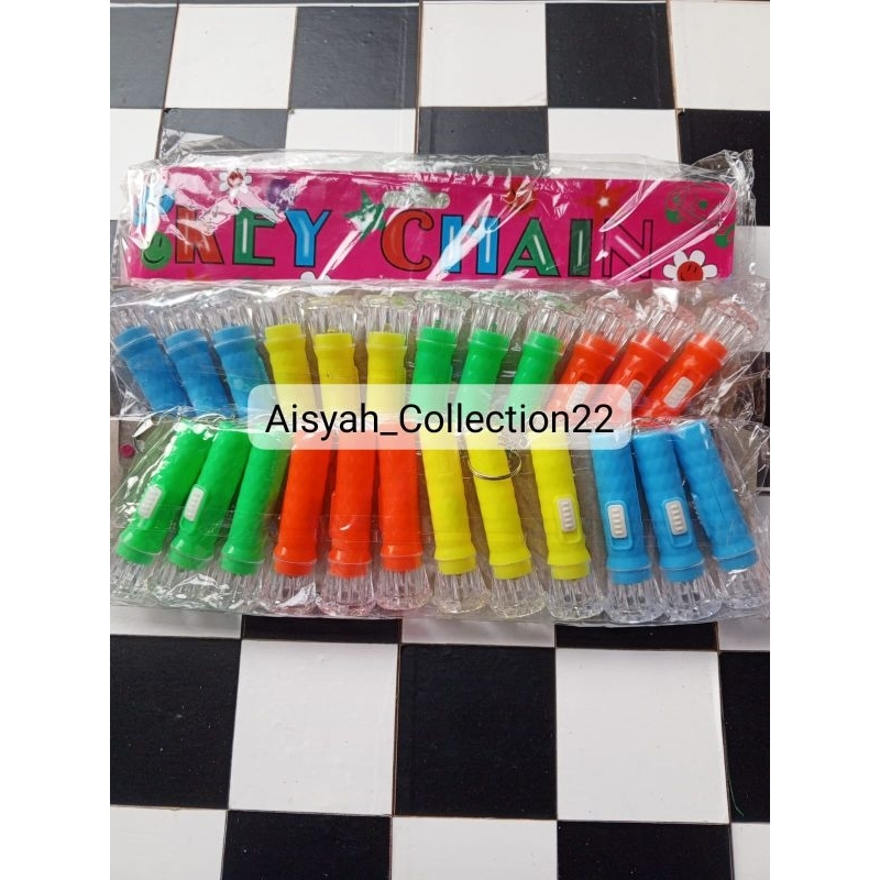 (12pcs) Senter Lampu Kecil Mini Warna Warni