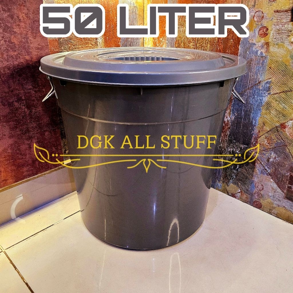 Tong Gentong Ember Bak Bertutup Tutup Air Kamar Mandi Toilet WC Sampah Outdoor Luar Rumah Sedang Bes